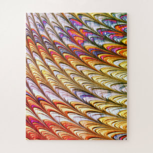 Bohemian Psychedelic Colourful Waves Abstract Art Jigsaw Puzzle
