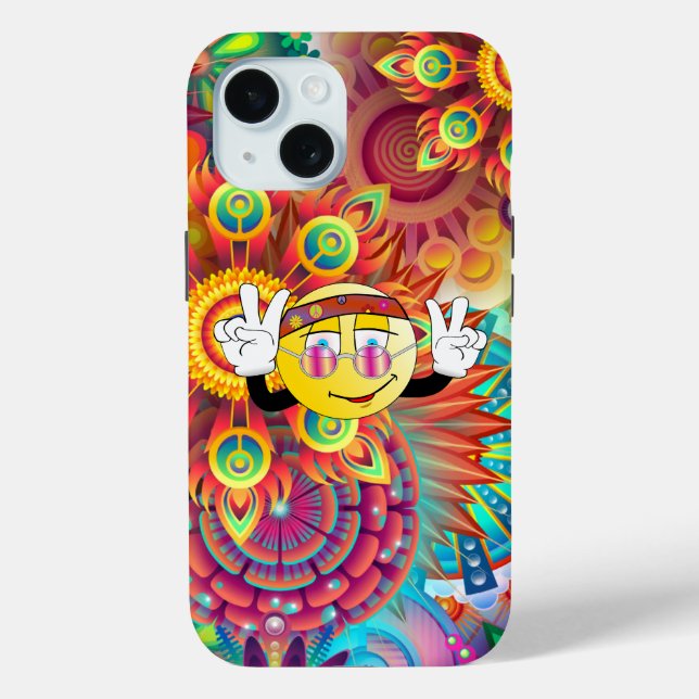 Bohemian Psychedelic Garden Retro Hippie Art Case-Mate iPhone Case (Back)