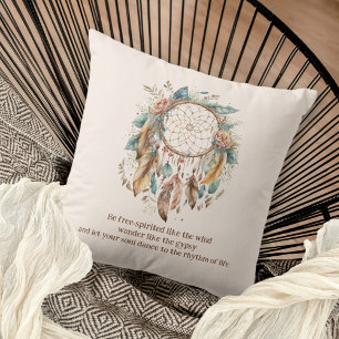 Bohemian Quote Dreamcatcher Cream Cushion