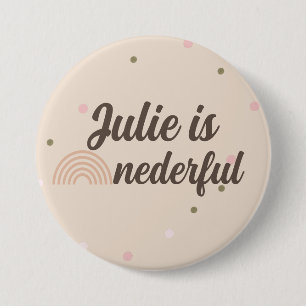 Bohemian Rainbow First Birthday Onederful Dots 7.5 Cm Round Badge