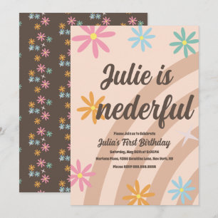 Bohemian Rainbow First Birthday Onederful Earthy Invitation