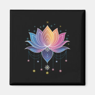 Bohemian Rainbow Lotus Flower Yoga Lotus Flower _1 Magnet