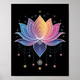 Bohemian Rainbow Lotus Flower Yoga Lotus Flower _1 Poster