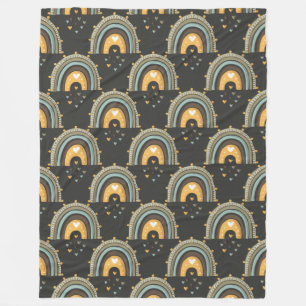Bohemian Rainbow Pattern Fleece Blanket