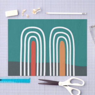 Bohemian rainbow retro colours artwork tissue paper