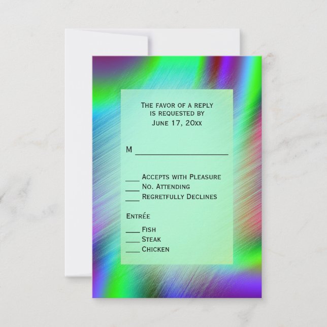Bohemian Rainbow RSVP with Entrees (Front)