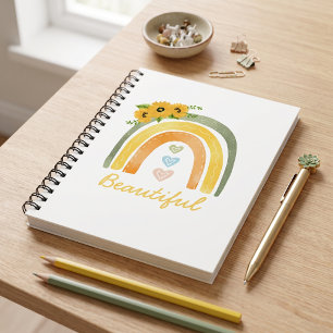 Bohemian Rainbow Sunflower Personalised Planner