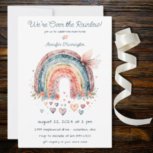Bohemian Rainbow with Hearts Baby Shower  Invitation