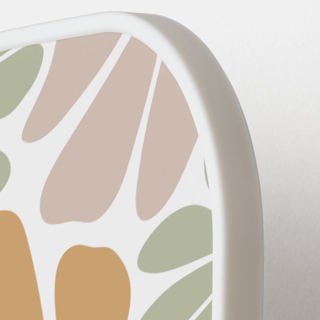 Bohemian Retro Groovy Flowers Pickleball Paddle (Left Detail)