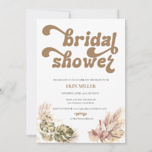 Bohemian Retro   Photo Bridal Shower Invitation