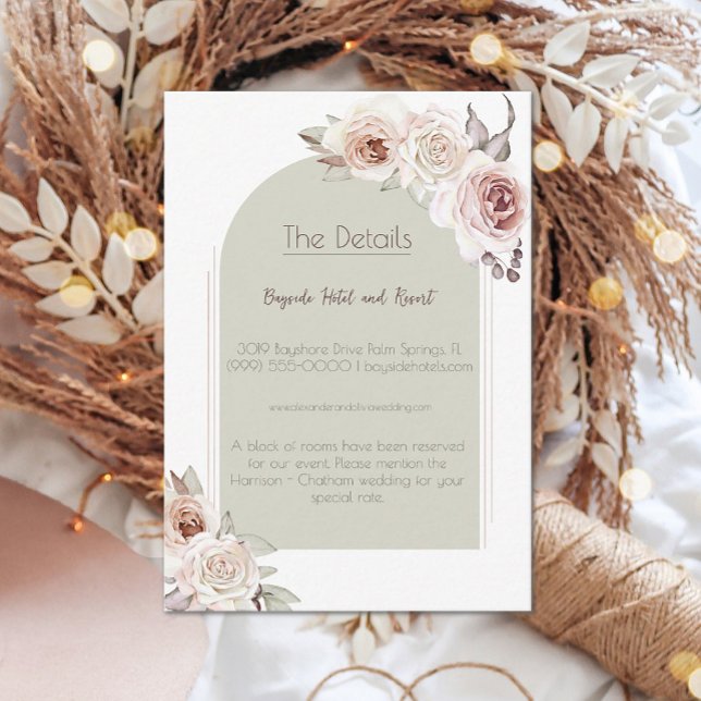 Bohemian Rose Arch Wedding Enclosure Card (Bohemian Rose Arch Wedding Enclosure Card)