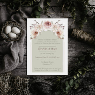 Bohemian Rose Arch Wedding Invitation