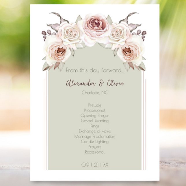 Bohemian Rose Arch Wedding Program (Bohemian Rose Arch Wedding Program)