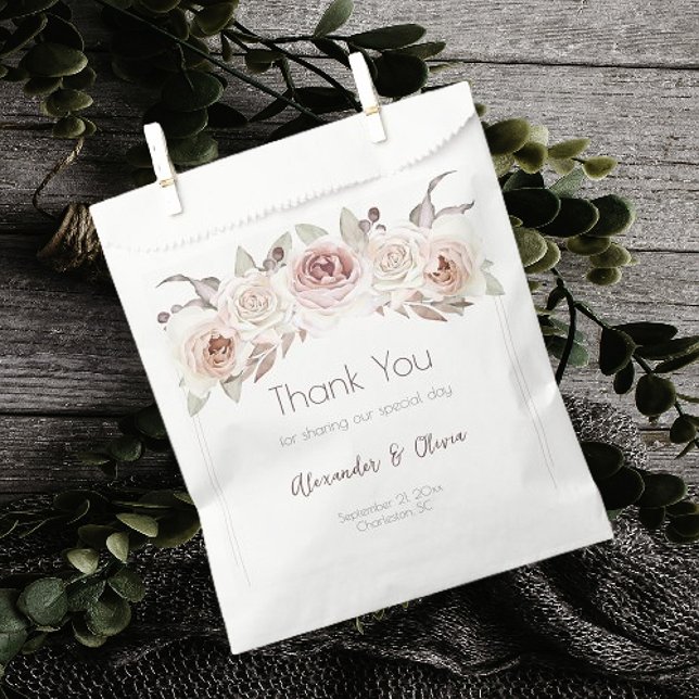 Bohemian Rose Wedding Favour Bag (Bohemian Rose Wedding Favor Bag)