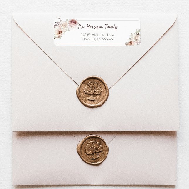 Bohemian Rose Wedding Return Address Return Address Label (Bohemian Rose Wedding Return Address Label)