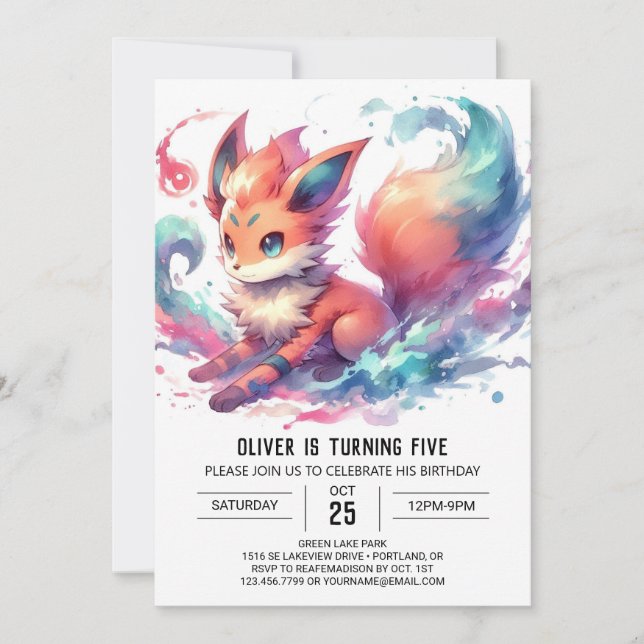 Bohemian Rustic Fox Birthday Invitation (Front)