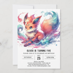 Bohemian Rustic Fox Birthday Invitation