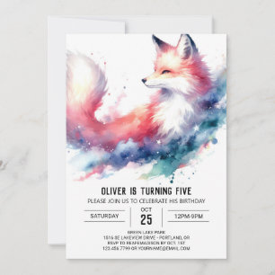 Bohemian Rustic Fox Birthday Invitation