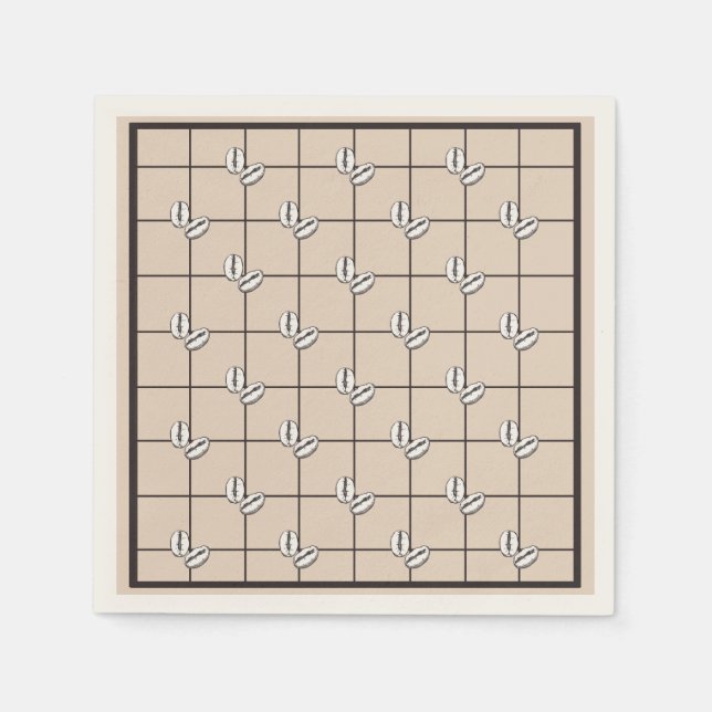 Bohemian Rustic Winter Coffee Bean Brown Plaid  Napkin (Front)