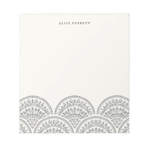 Bohemian Scallops Custom Notepad - Obsidian