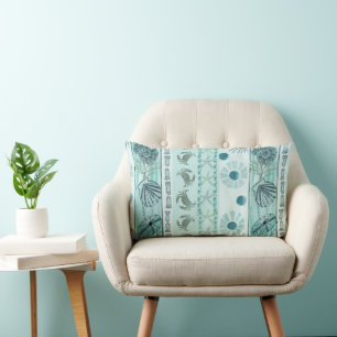 Bohemian Seaside Watercolor Lumbar Cushion