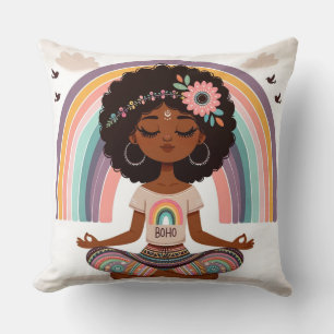 'Bohemian Serenity Yoga Pillow