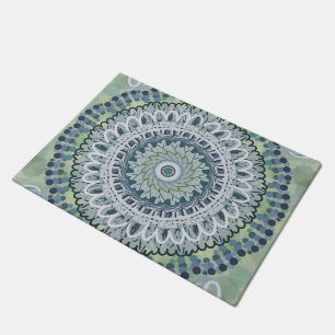 Bohemian Shabby Chic Mandala Dot Art Design Doormat