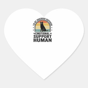 Bohemian Shepherd Emotional Support Human Vintage Heart Sticker