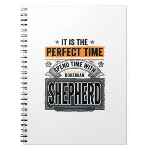 Bohemian Shepherd Vintage Dog Lover Typography Des Notebook