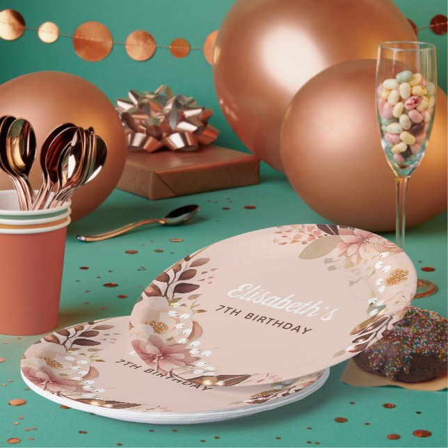 Bohemian Slumber Pajama Party Personalised Paper Plate (Multi)