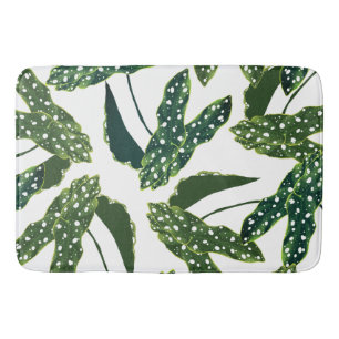 Bohemian Spotted Begonia Leaves Bath Mat