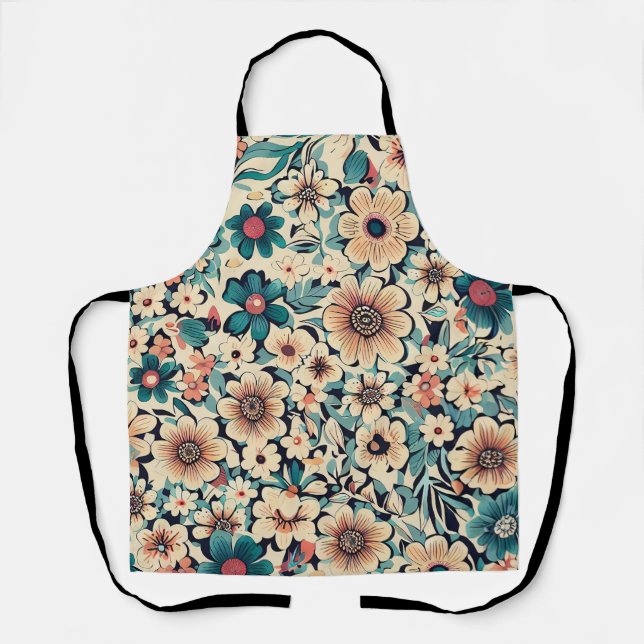 Bohemian Spring Flower  Apron (Front)