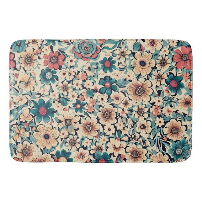 Bohemian Spring Flower Bath Mat (Front)