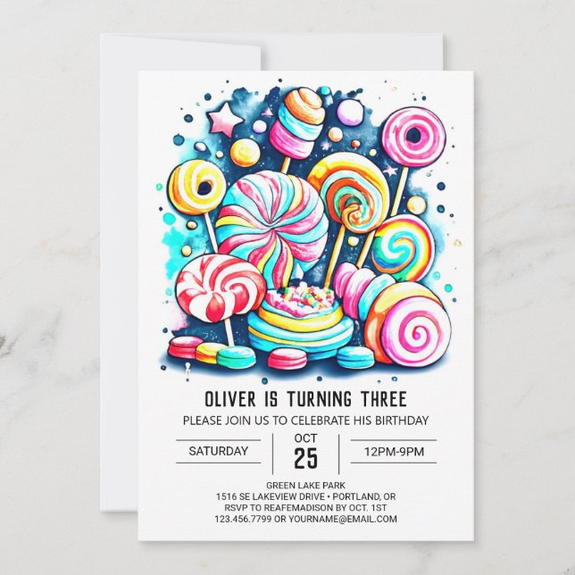 Bohemian Sprinkles Sweet Chocolate Birthday Invitation (Front)