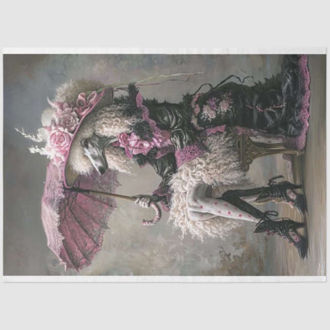 Bohemian Standard Poodle Decoupage Tissue Paper (Front)