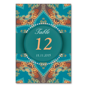 Bohemian Star Wedding Reception Table Number Card