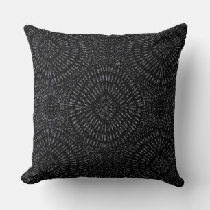 Bohemian stone black pattern cushion