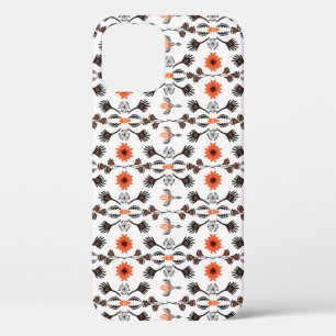 Bohemian striped floral: hand-drawn vintage. iPhone 12 case