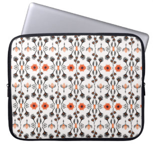 Bohemian striped floral: hand-drawn vintage. laptop sleeve