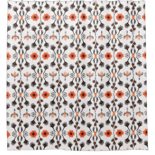 Bohemian striped floral: hand-drawn vintage. shower curtain