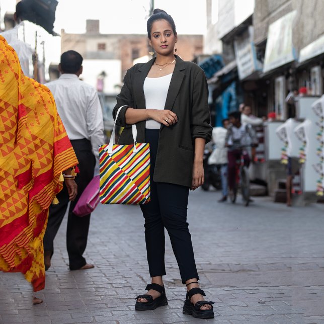 Bohemian Striped Tote Bag (Creator Uploaded)