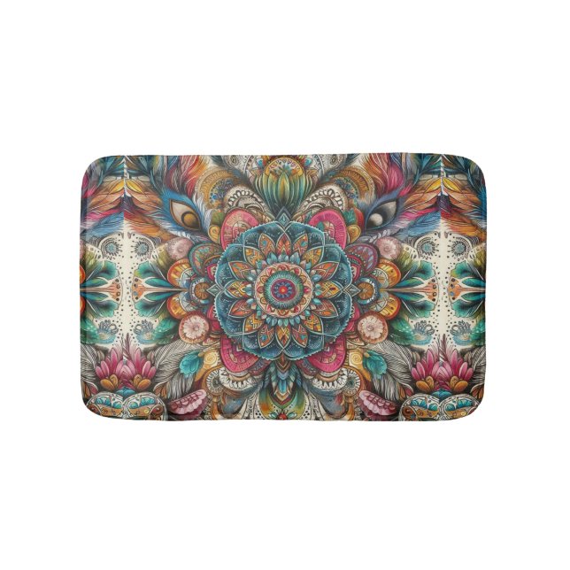Bohemian style bath mat (Front)