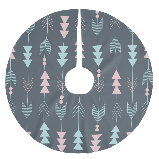 Bohemian Style Boho: Ethnic Seamless Pattern Brushed Polyester Tree Skirt (Front)