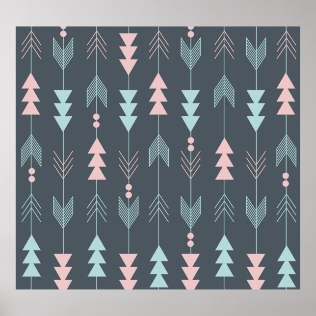 Bohemian Style Boho: Ethnic Seamless Pattern Poster (Front)