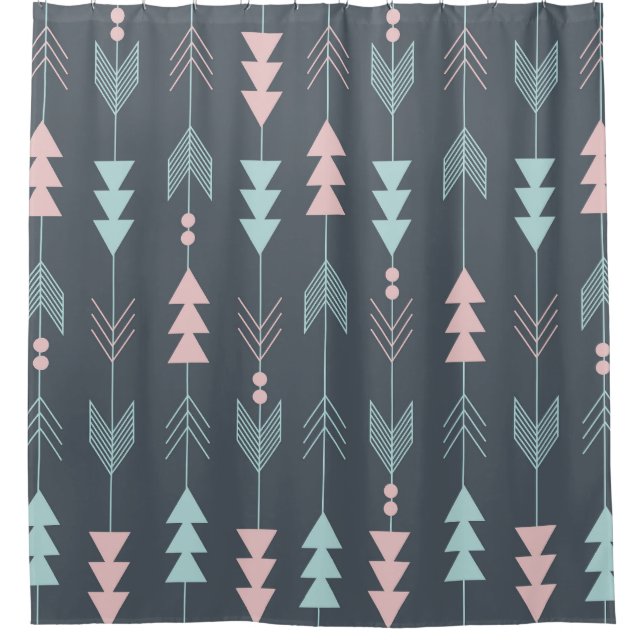 Bohemian Style Boho: Ethnic Seamless Pattern Shower Curtain (Front)