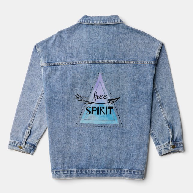Bohemian Style Free Spirit with Arrow Denim Jacket (Back)
