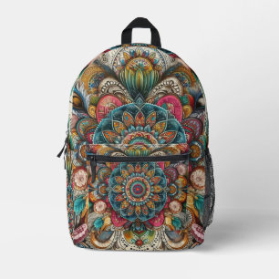 Bohemian style printed backpack