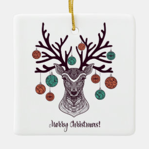 Bohemian Style Reindeer with Ornaments 
