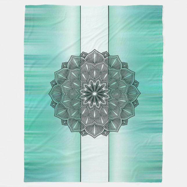 Bohemian Style with Stripes Fleece Blanket (Front)