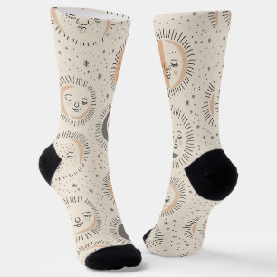 Bohemian Sun Pattern - Boho  Socks